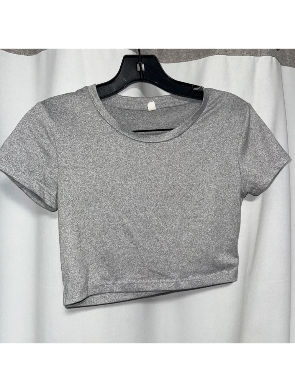 light gray cropped baby tee small